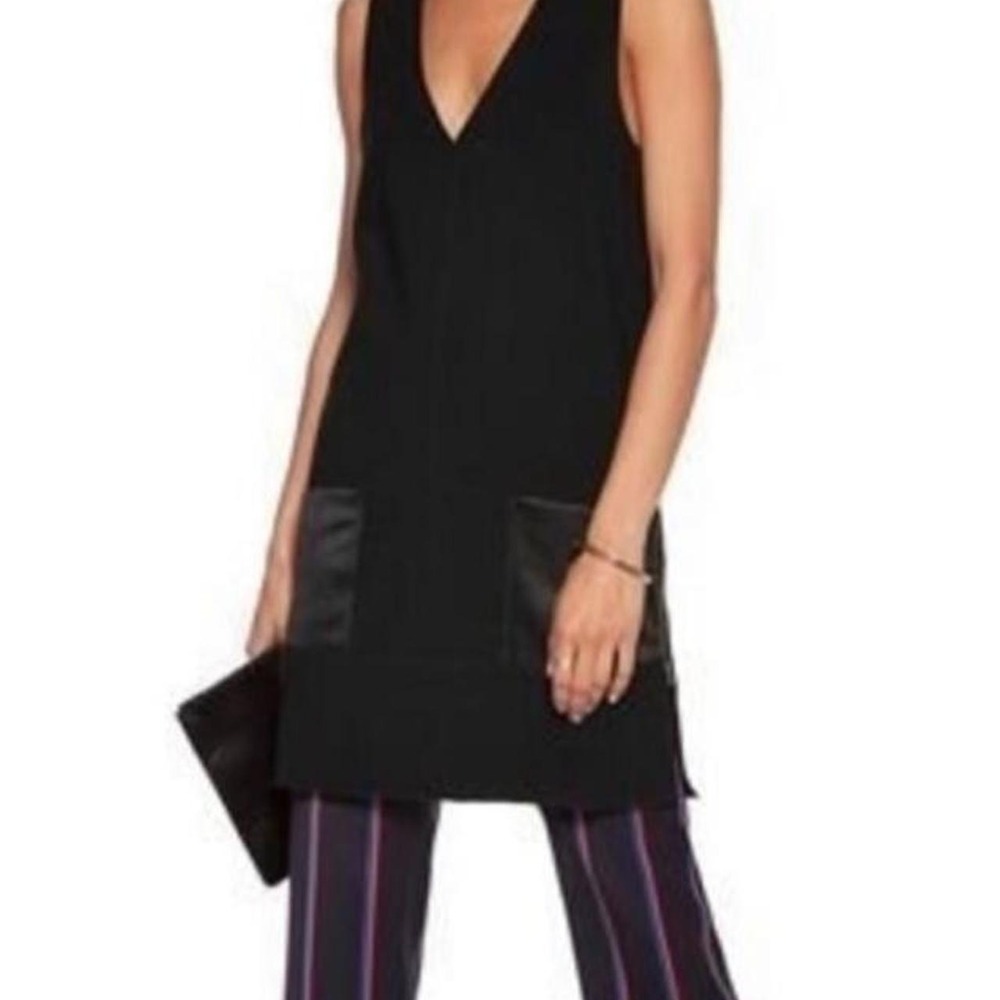 By Malene Birger Rosiala Tunic Dress Black Satin Trim Side Zip S